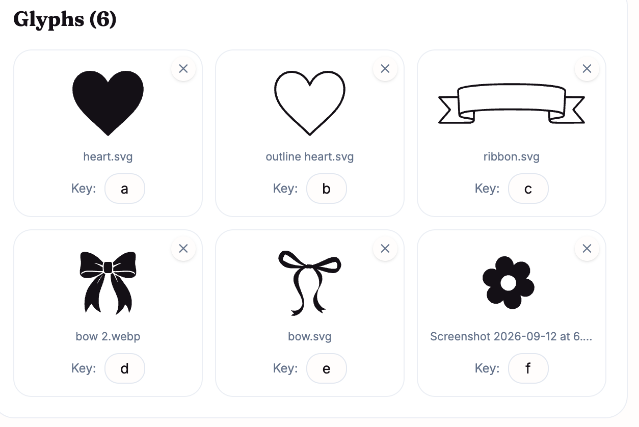 Glyph Font Maker example